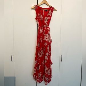 Pink Floral Knee Length Dress, Size 6, Gabby Skye